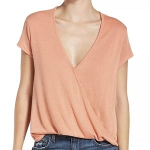 Free People Hoffman Surplice Coral Top Size XS